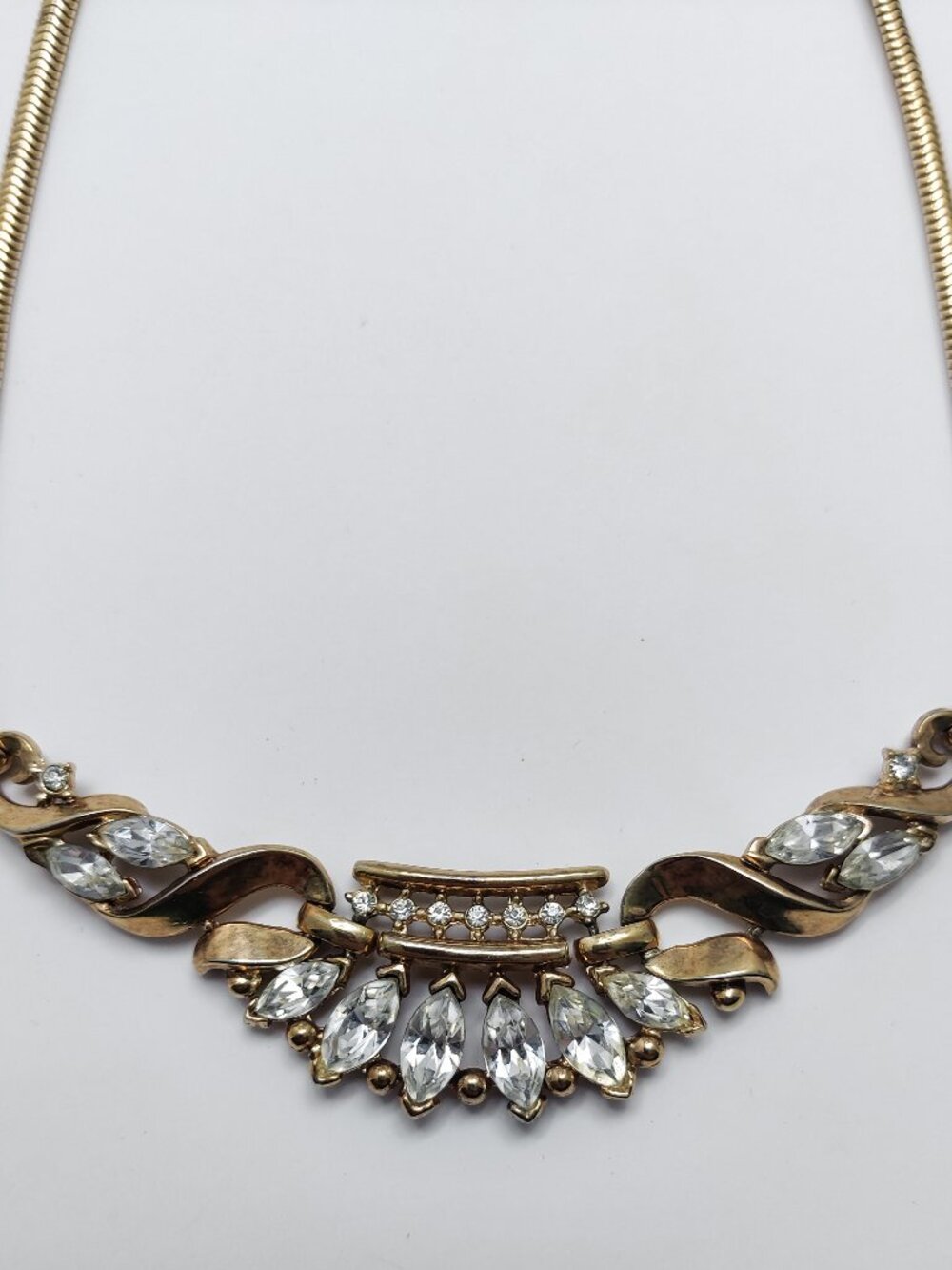 Vintage 1950 Signed Crown Trifari PAT PEND Philippe Book Piece Coronet Necklace - Picture 2 of 5